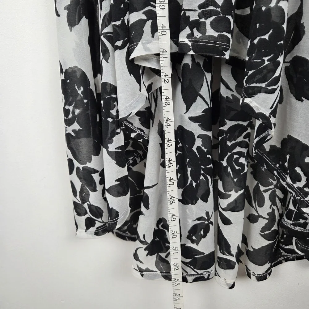 Simply Vera Vera Wang XS Black White Floral High Low Sleeveless Dress Vacation - Picture 9 of 11